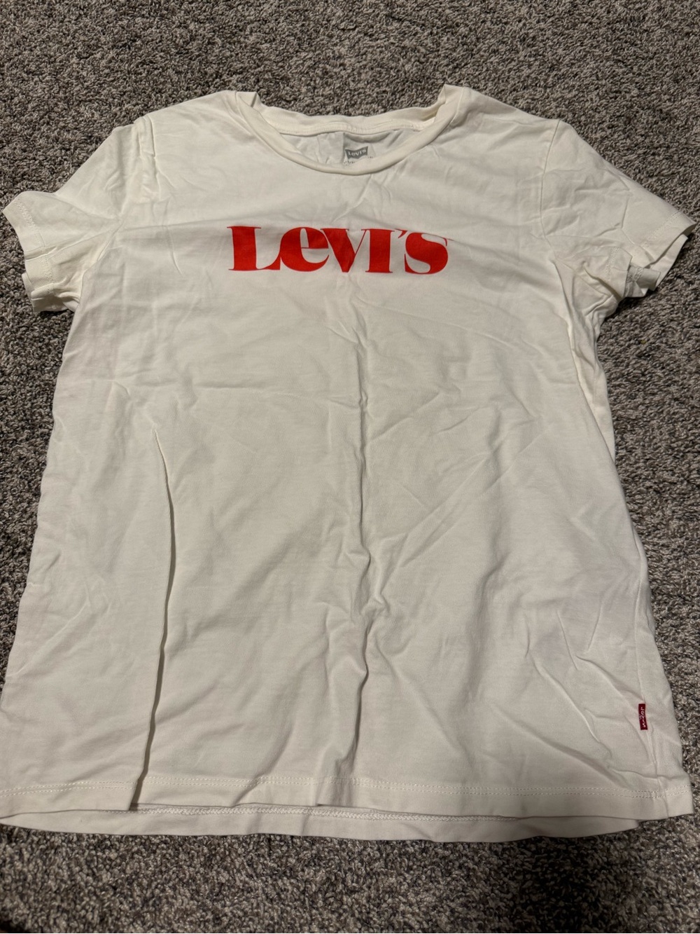 Levi's White Short Sleeve Tee with Red Logo